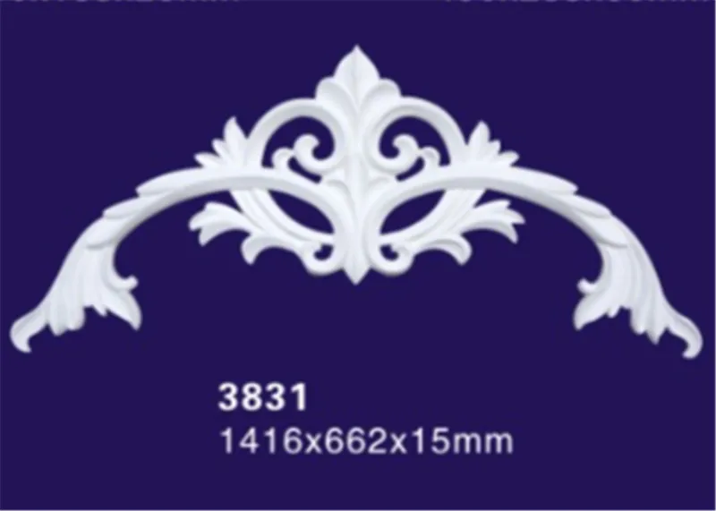 Upscale Visual Polyurethane Architectural Onlays Furniture Appliques with Hollow Design